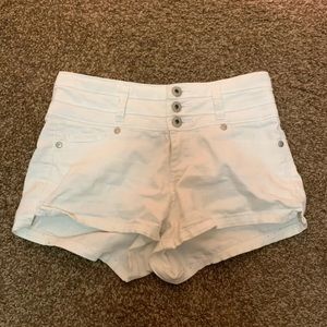 White jean shorts
